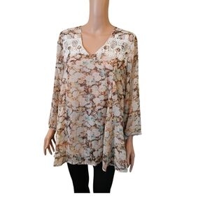 Together Blouse Shirt Top Crop Size L (12-14) polyester lining Used